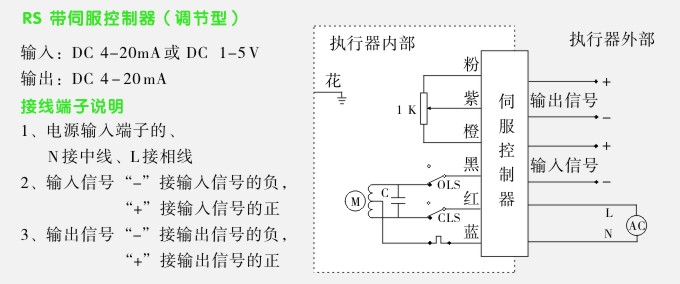 伺服型隔离防爆电动执行器接线图