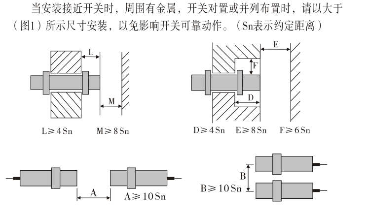 接近开关安装图示