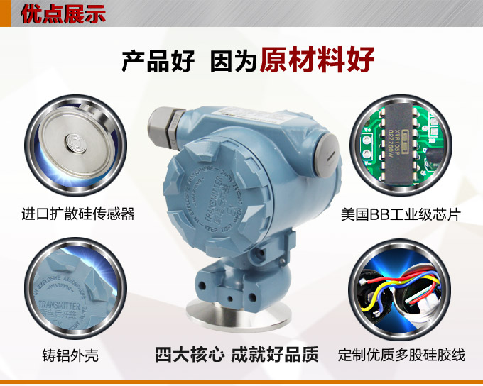 卫生型压力变送器,PG6300QY卡箍压力传感器产品优点1