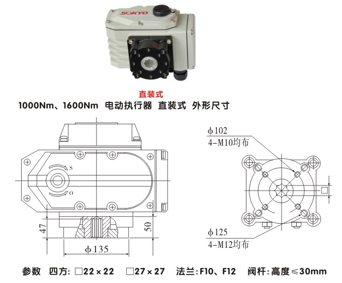 电动执行器,电动头,YTDG-RS1600电动执行机构结构图,直装式