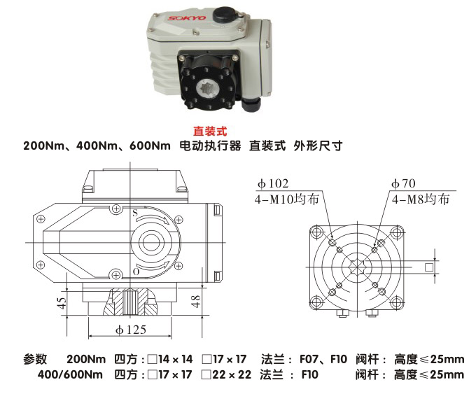 电动执行器,电动头,YTDG-RS600电动执行机构结构图,直装式