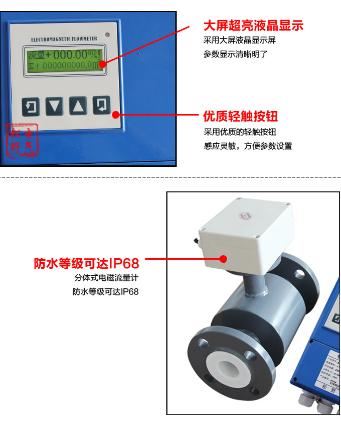 智能电磁流量计,YTFD分体式电磁流量计细节图2