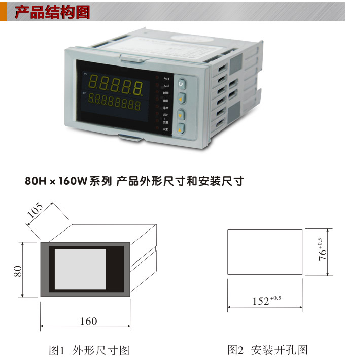 流量积算仪,DF16流量显示表,流量积算控制仪结构图