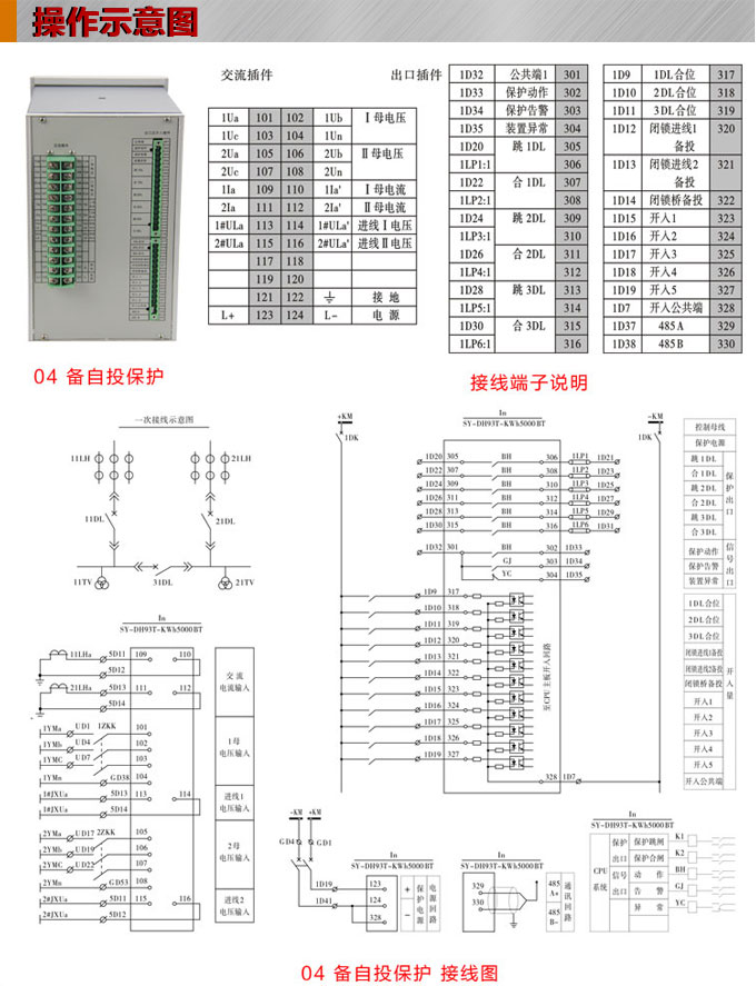 备自投保护,DH93备自投保护装置,备自投操作示意图