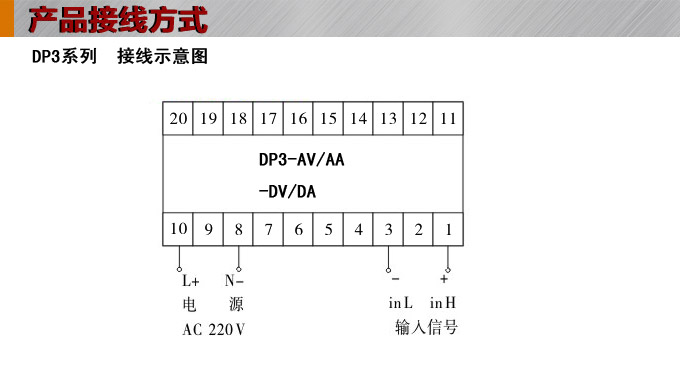 数字电压表,DP3交流电压表,电压表接线方式