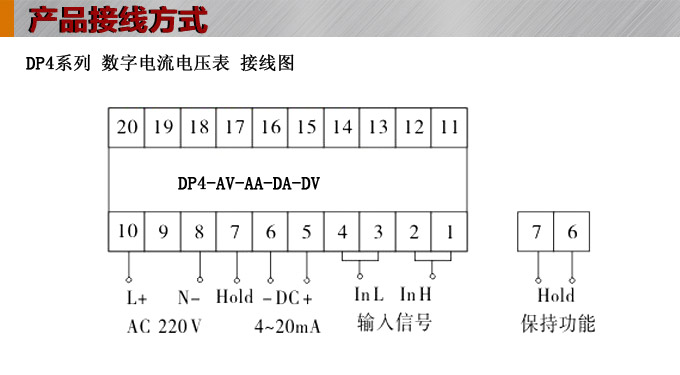 数字电流表,DP4交流电流表,电流表接线图