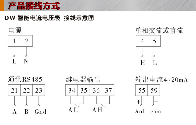 交流电压表,DW4数字电压表,电压表接线图