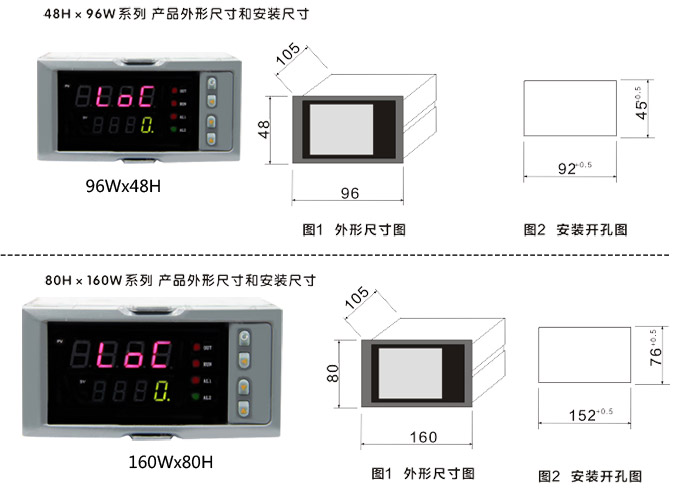 传感器数显表，DT100简易型单回路显示控制仪产品结构图3