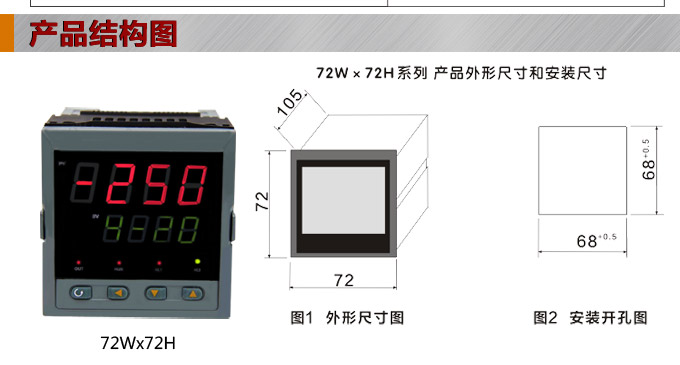 数显控制仪，DT307智能单回路数显表，单回路数显控制仪产品结构图