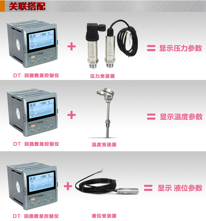 液晶汉显控制仪，DT409双回路液晶显示表，液晶显示控制仪关联搭配