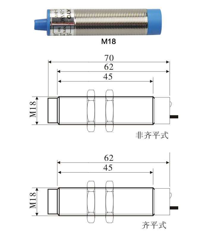 电容式接近开关,TY电容式接近开关,接近传感器结构图2