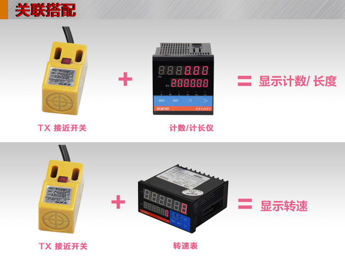 电感式接近开关,TX-S方型接近开关关联搭配