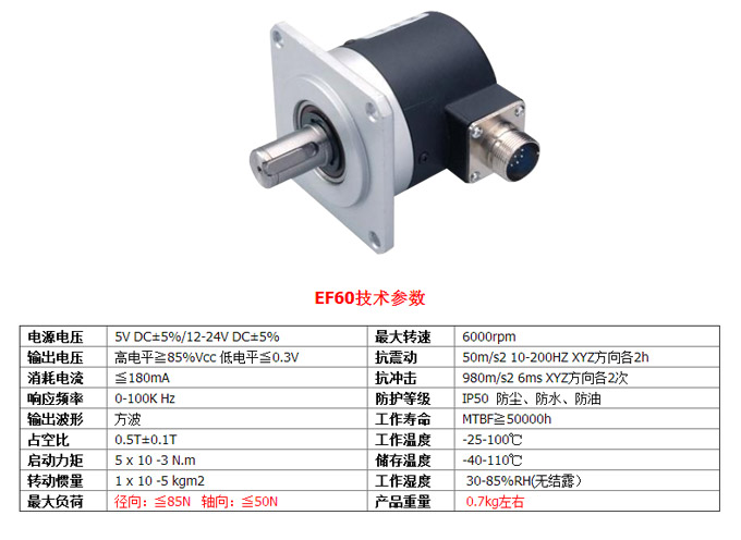 光电旋转编码器,EF60光电编码器,编码器,旋转编码器技术参数1