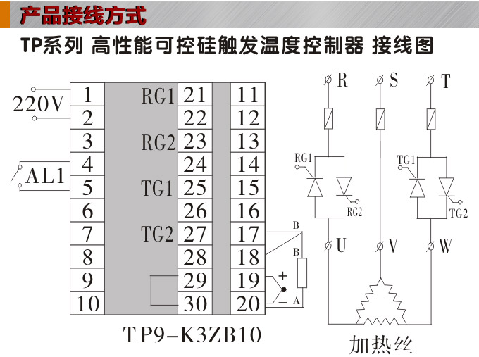 温度控制器,TP9三相过零触发温控器,可控硅温度控制器接线图